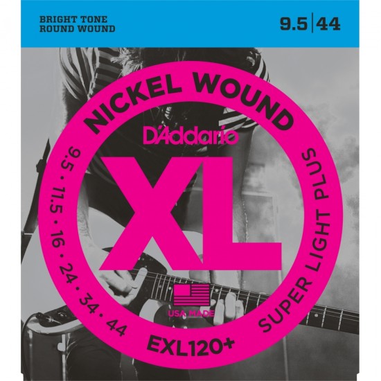 D'Addario EXL120+ Nickel Wound Super Light Plus 0095-044 Elektro Gitar Teli