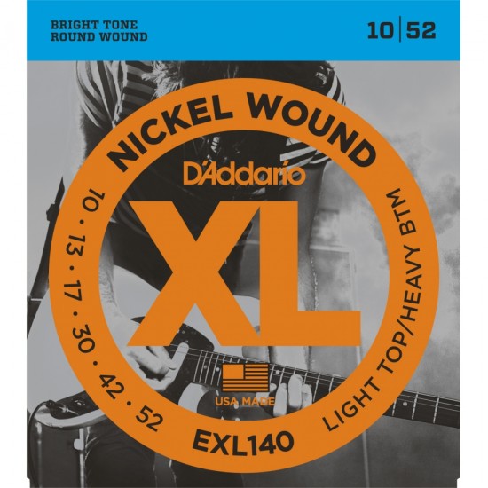 D'Addario EXL140 Nickel Wound Light Top/Heavy Bottom 010-052 Elektro Gitar Teli