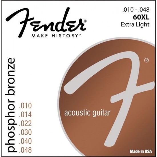 Fender Phosphor Bronze Akustik Gitar Teli Ball End 60XL .010-.048  0730060402
