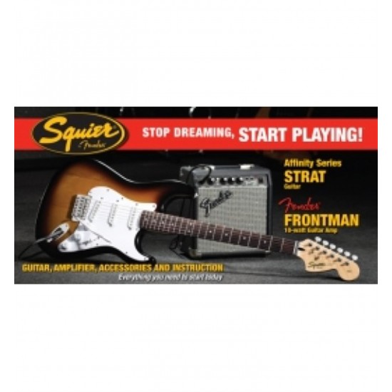 Fender Squier Affbity Series Strat Frontman 10G AMP SB Elektro Gitar Set 0301612632