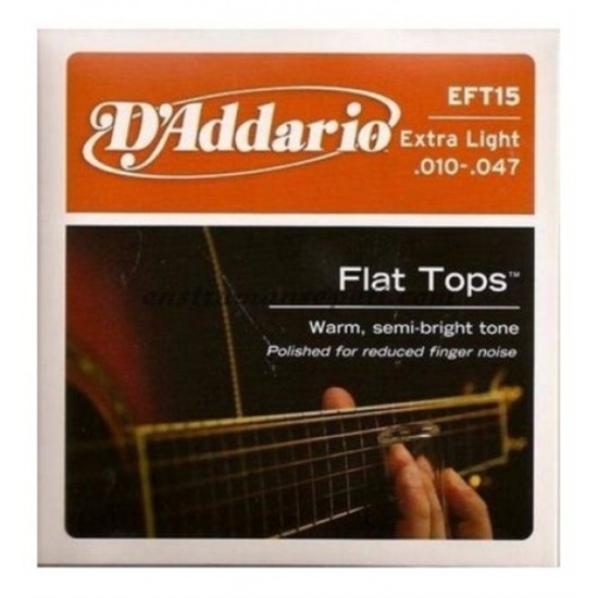 D'addario Extra Light 0.10 Akustik Gitar Teli EFT15